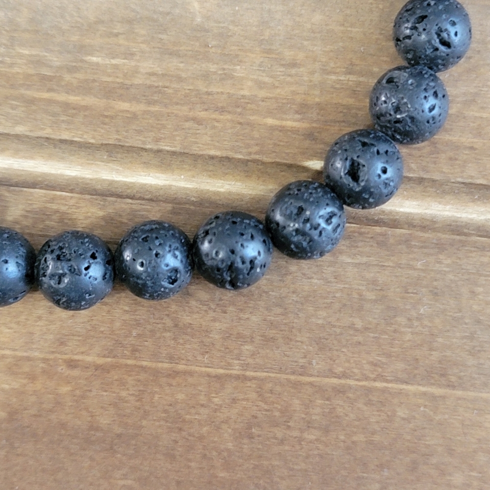 Hand Crafted Lava Rock Gemstone Bracelet Beaded Women Bohemian Boho Handmade - Picture 3 of 3